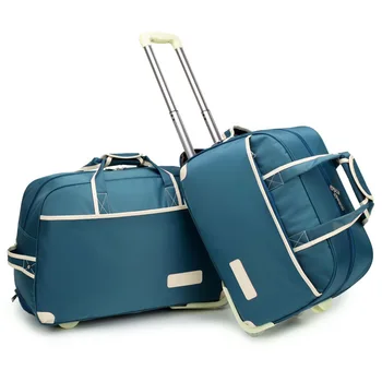 Модный дорожный чемодан на колесиках, сумка-тележка, чехол на колесиках, водонепроницаемый складной багаж, мужские женские сумки