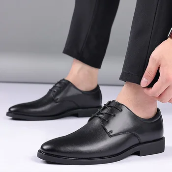 Мужская Кожаная обувь, Повседневные Оксфорды Высшего качества, Мужские модельные туфли из натуральной кожи, Деловая официальная обувь, Большие размеры, свадебные 38-48