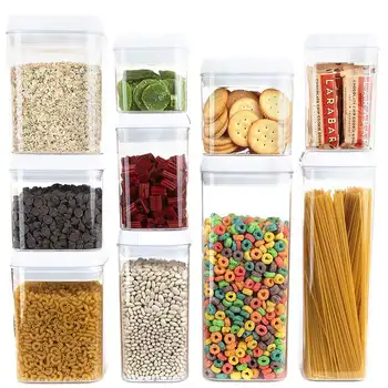 Набор пластиковых контейнеров для хранения пищевых продуктов из 10 предметов на 57,9 стакана, штабелируемые, без BPA, с герметичными крышками, прозрачные