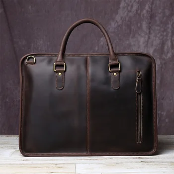 Новая кожаная мужская деловая сумка для отдыха из воловьей кожи в горизонтальном стиле и большой емкости, сумка-мессенджер на одно плечо