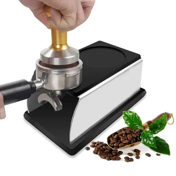 Подставка для темперирования кофе, Прочная подставка для утрамбовки кофе из нержавеющей стали для кофемашины и Подставка для хранения кофе с силиконовым ковриком